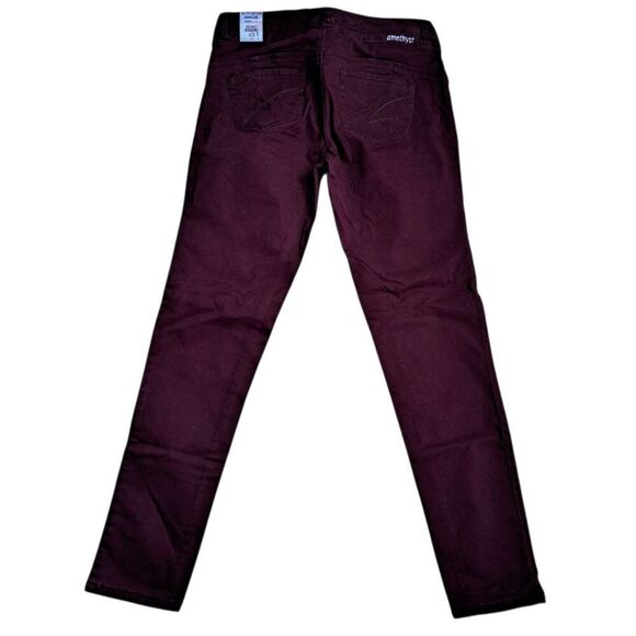 Amethyst High Waist Jegging Bodycon Wine Burgundy Jeans sz 11 - Picture 4 of 7